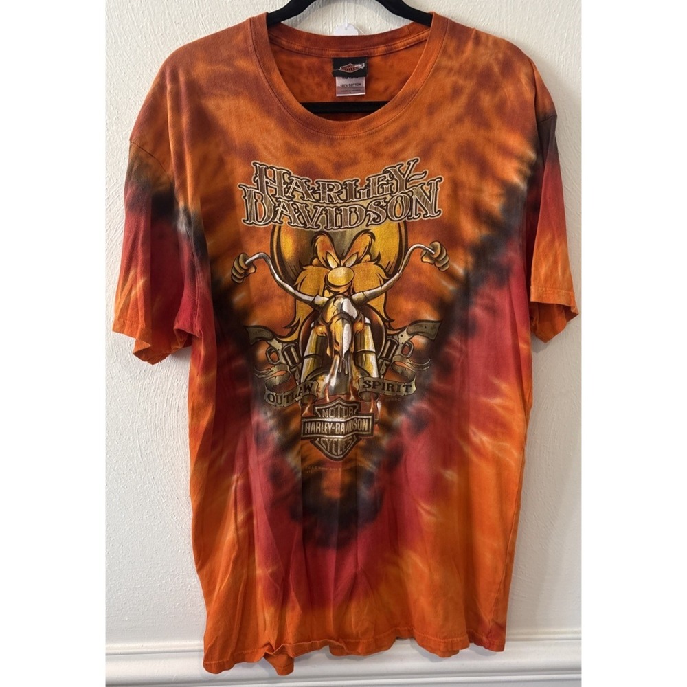 Harley Davidson Las Vegas T-Shirt Tie Dye Looney Tunes Graphic Size L